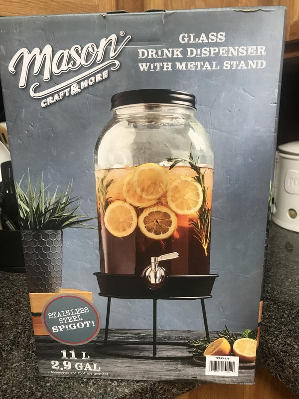 Mason Craft & More 2.9 Gallon Glass Drink Dispenser with Metal Rack - Sam's  Club