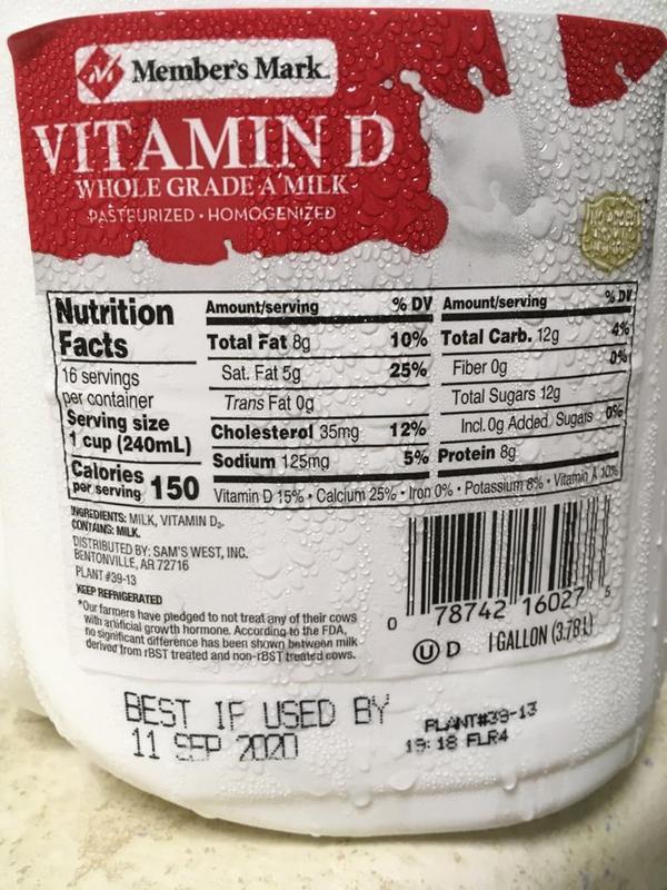 Member's Mark Vitamin D Whole Milk (1 gal.) - Sam's Club