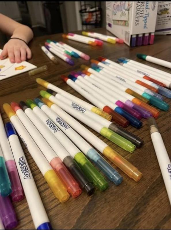 ArtSkills Dual Tip Brush Markers Pen Set, 50 Colors 