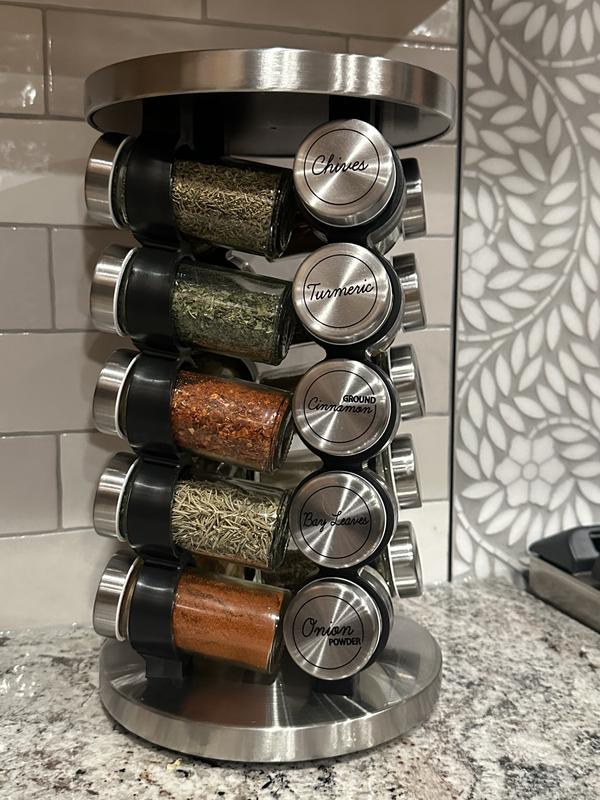 Orii 20 Jar Spice Organizer Rack in Natural Acacia Wood