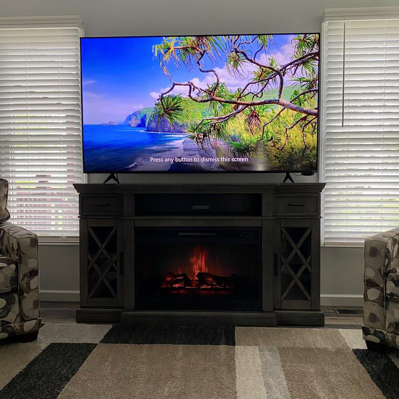 Member's Mark Lochlan 66 Media Fireplace, Gray Finish - Sam's Club