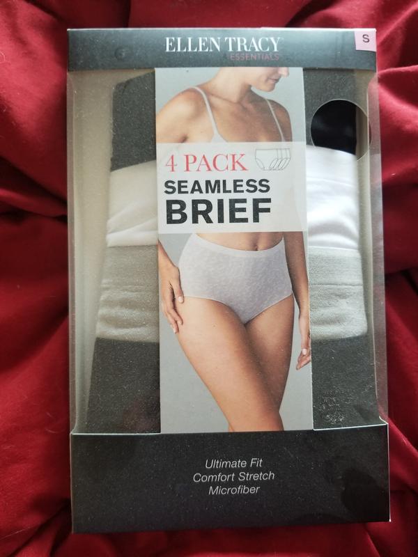  ELLEN TRACY Womens Full Brief Panties Breathable Seamless  Underwear 4-Pack Multipack