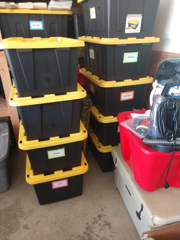 Tough Box 40 Gallon Black Storage Tote with Yellow Lid