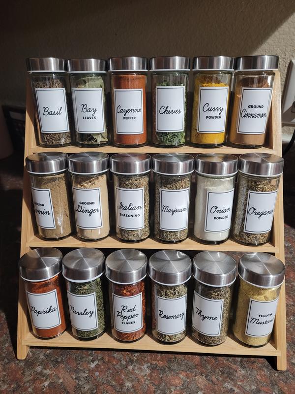 Orii Spice Storage Solution: 24 Glass Jars, Labels & Funnel - Sam's Club