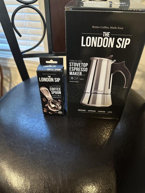  London Sip Stainless Steel Stovetop Espresso Maker Moka Pot  Italian Coffee Percolator, Copper, 10 Cup: Home & Kitchen