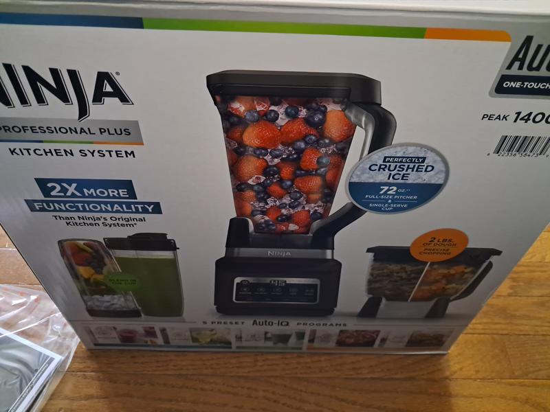 Ninja BN801 Professional Plus Kitchen System, 1400 WP, 5 Functions for  Smoothies, Chopping, Dough & More with Auto IQ, 72-oz.* Blender Pitcher,  64-oz.