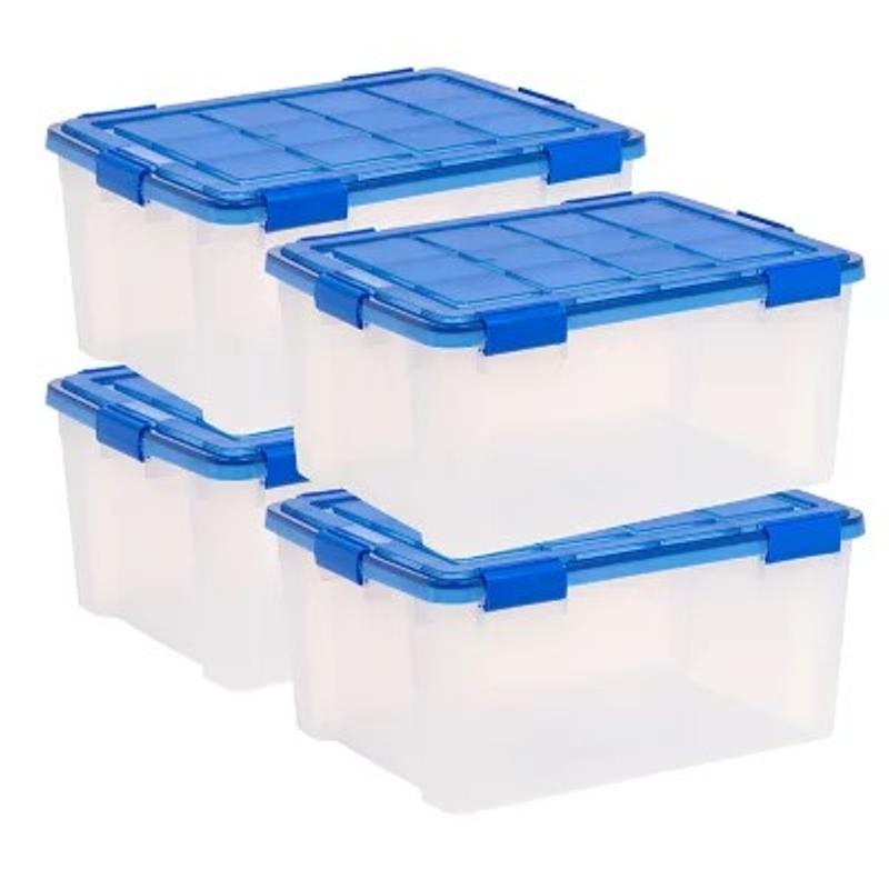 Member's Mark 60-Quart Clear Storage Tote, Clear Base/Clear Lid (2 Pack)