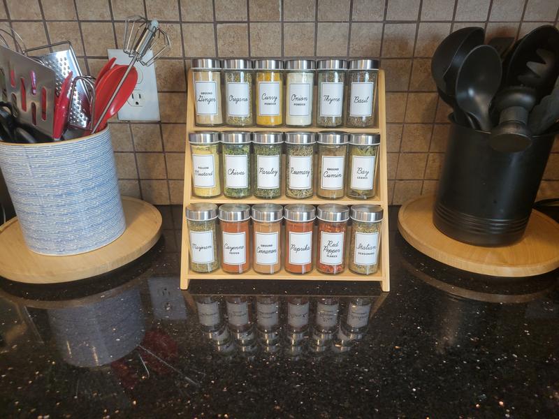 Orii 18 Jar Bamboo Drawer + Over Counter Spice Rack