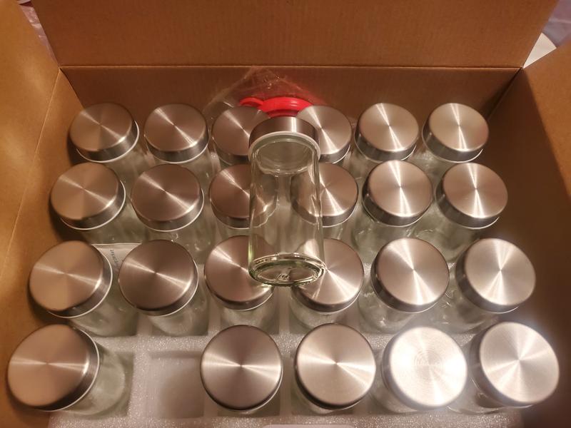 Orii Spice Storage Solution: 24 Glass Jars, Labels & Funnel - Sam's Club