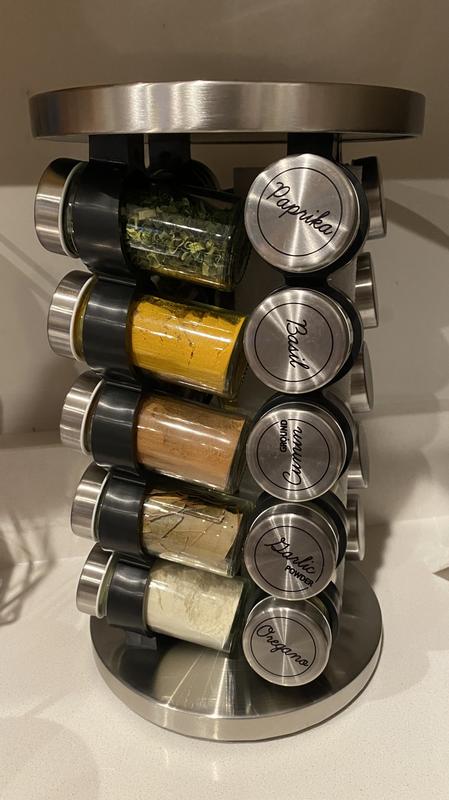 Orii 20 Jar Stainless Steel Rotating Spice Rack with Spices Included -  Sam's Club