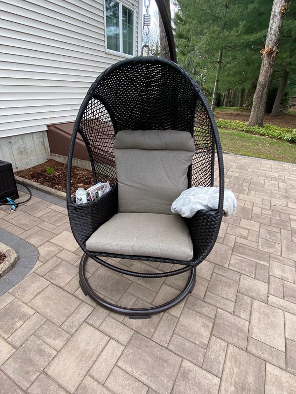 Mark woven egg chair deals with cup holder