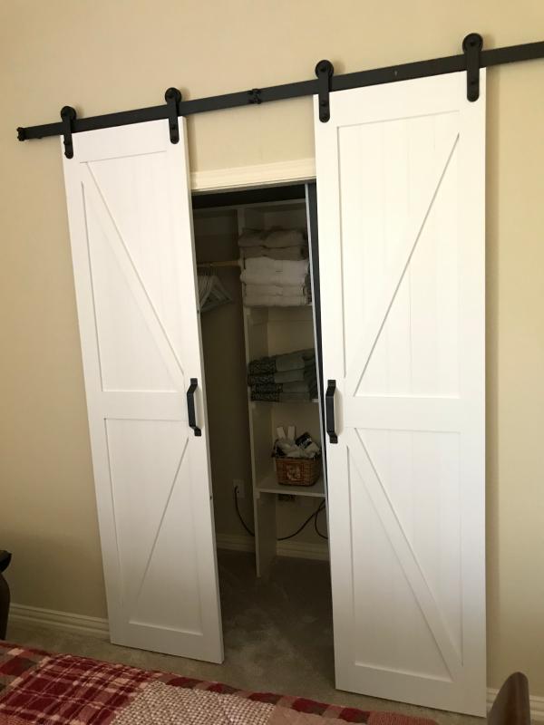 White Board Batten Composite Twin Barn Door 2 Pcs 18 X 84 36 X