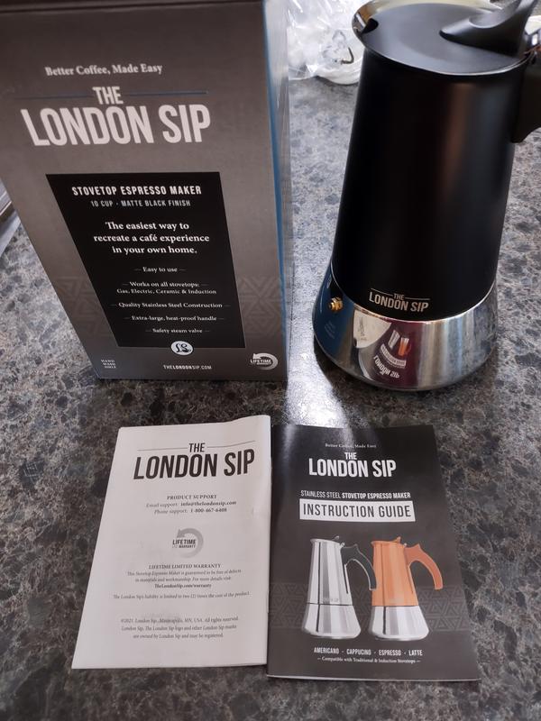 London Sip Stainless Steel Stovetop Espresso Maker Moka Pot Italian Coffee  Percolator, Copper, 3 Cup