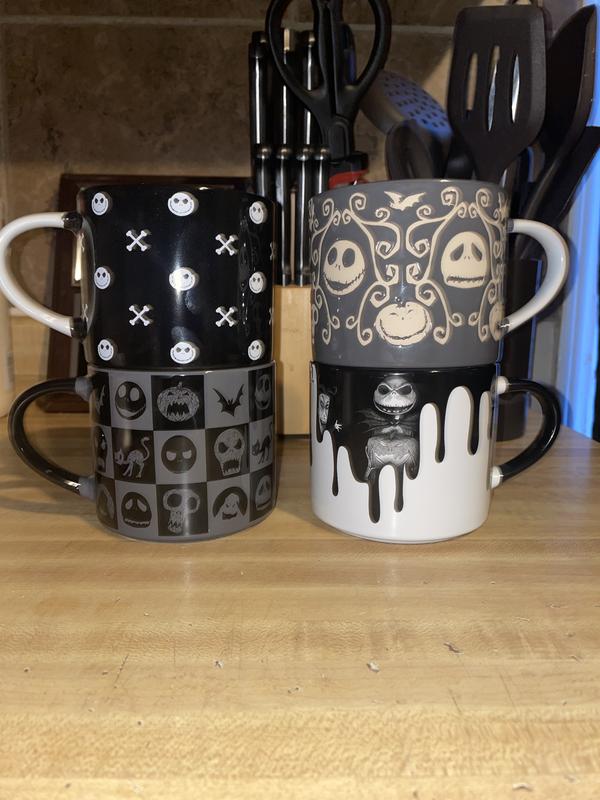 Zak Designs Ceramic Modern Mug Disney The Nightmare Before Christmas 15 oz  Capacity Coffee Cup, Set of 2