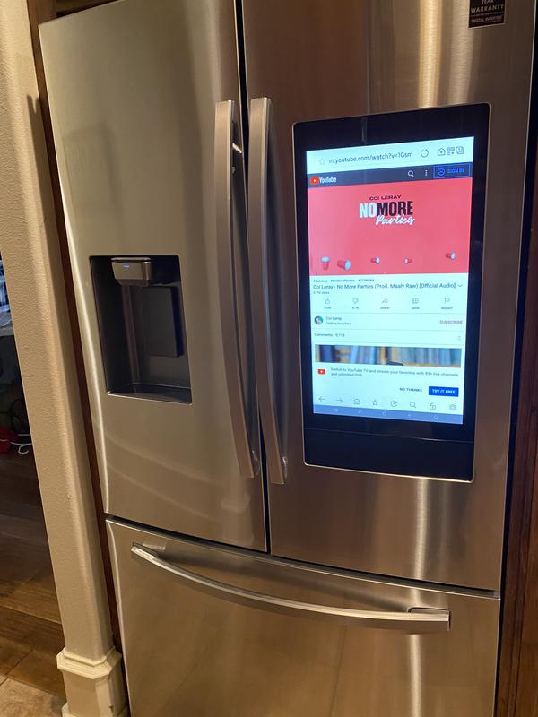 Samsung 35.75 in. W 26.5 cu. ft. 3Door Family Hub French Door Smart Refrigerator in Fingerprint