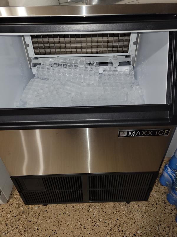 Maxx Ice Self-Contained Ice Machine, 260 lbs, Full Dice Ice Cubes, with 75  lb Built-in Ice Storage Bin, in Stainless Steel with Black Trim (MIM250) -  Maxx Ice
