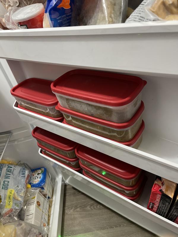 Rubbermaid 5 Cup Dry Food Storage - Clear Base, Red Lid - 8 pack
