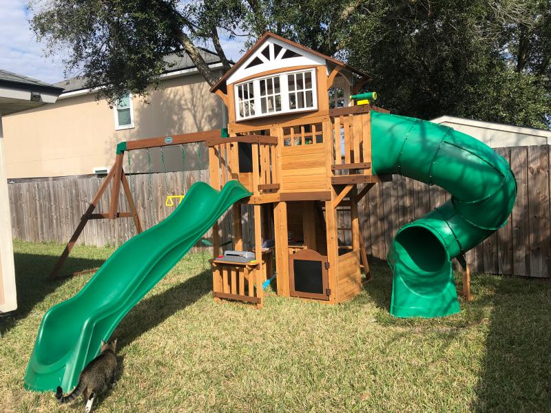 backyard discovery cedar point wooden swing set