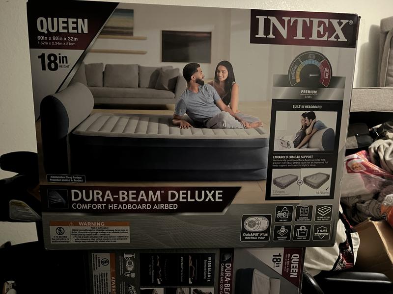 Intex Queen Dura-Beam Deluxe Comfort Pillow Rest Airbed with Internal Pump  - Sam's Club