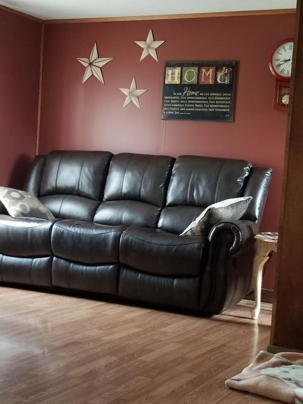 Abbyson Living Mariah Leather Sofa Baci Living Room