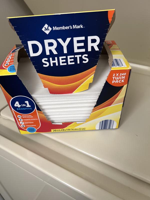 Member's Mark Dryer Sheets, Fresh Clean Scent - 240 Each