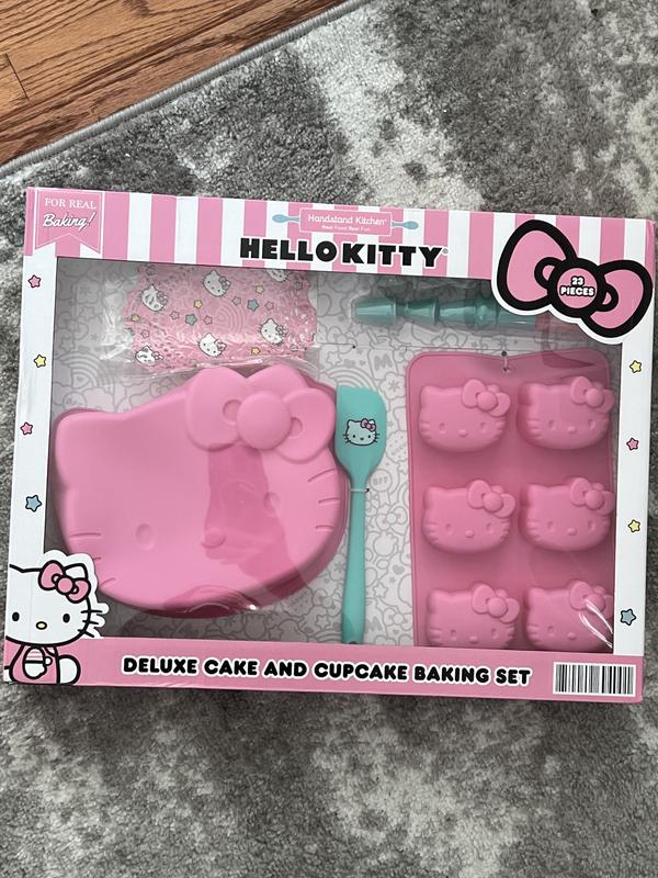 Handstand Kitchen Hello Kitty Cake Baking Set with Kitty Face and Bow Mini Cake Molds