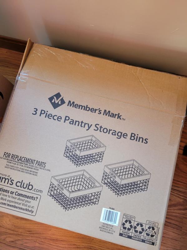 Member's Mark 3 Piece Pantry Storage Bins