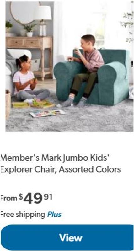 Member's Mark Jumbo Kids' Explorer 2-in-1 Slide Chair, Assorted Colors -  Sam's Club