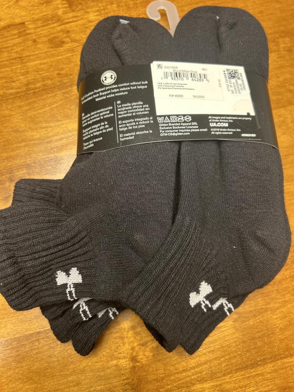 Under Armour UA Adult's Training Cotton Quarter 6-Pack Socks U674