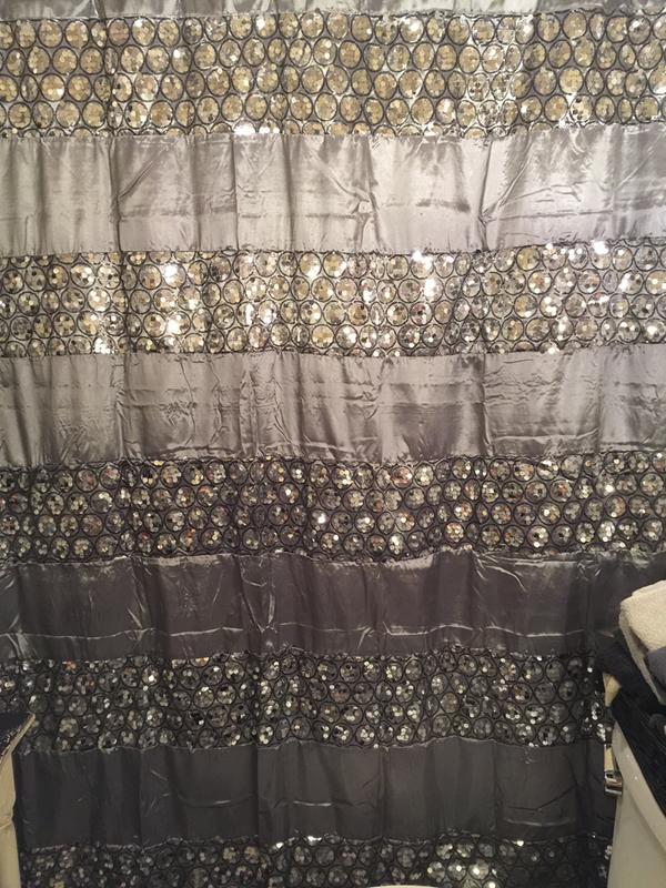 Sinatra Silver Sequins Design Shower Curtain Sam S Club