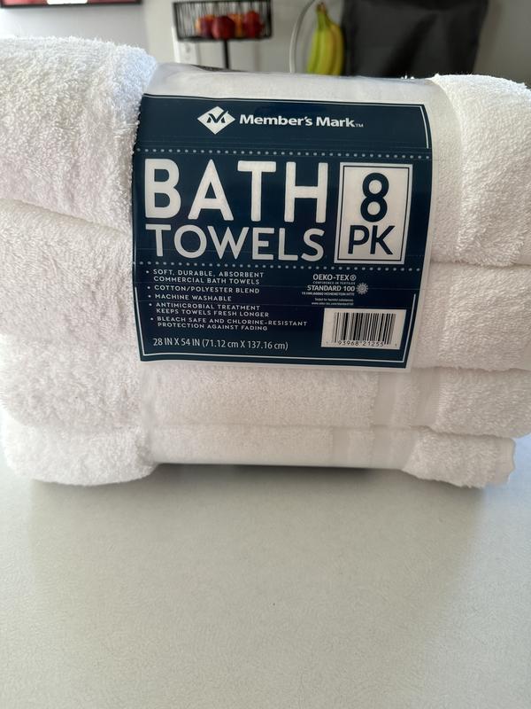 Member's Mark Commercial Hospitality Bath Towels, White (8 pk.)