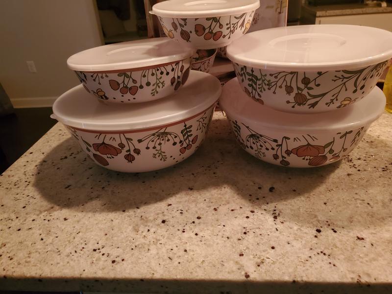 Member's Mark 5-Piece Melamine Mixing Bowl Set with Lids (Karma Wildflowers)