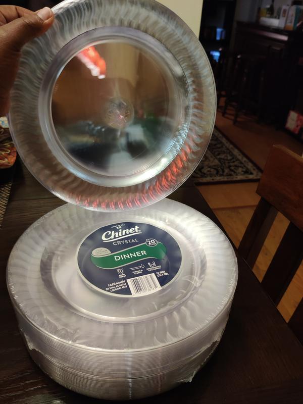 Chinet Cut Crystal 10 Clear Plastic Plates, 25 ct.