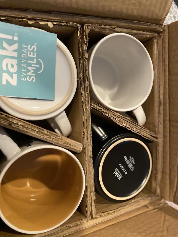 Zak Designs 15 Oz Ceramic Modern Mug, 4-Piece Set (Assorted Colors