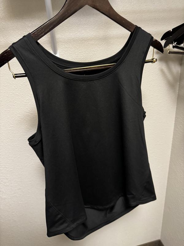 Member's Mark Ladies Everyday Perforated Active Tank (as1, Alpha, x_s,  Regular, Regular, Black) at  Women's Clothing store