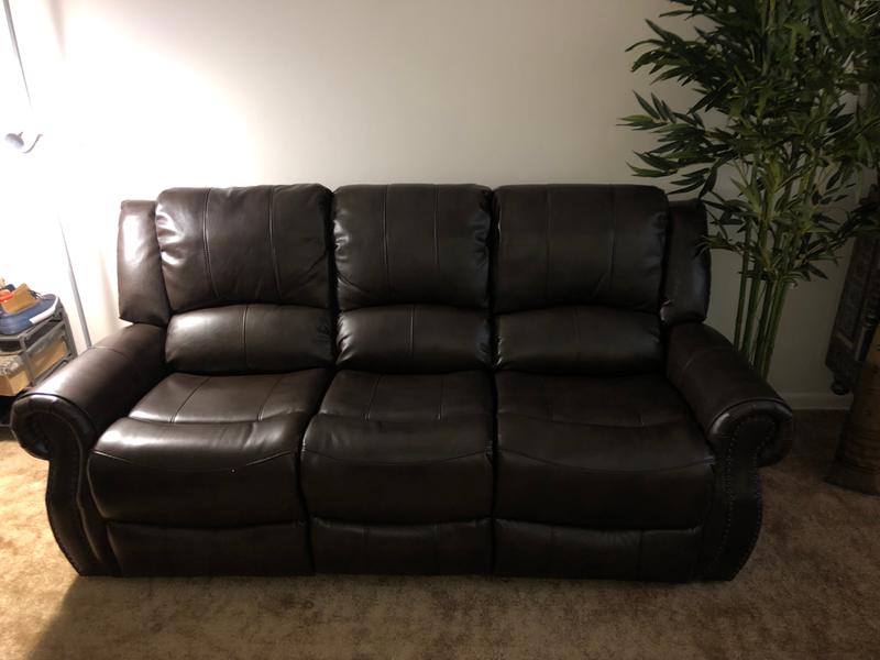 Abbyson Living Mariah Leather Sofa Baci Living Room