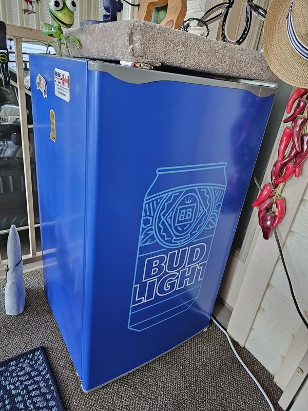 Curtis FR109BULT Bud Light, Mini Fridge with Freezer-1.6 Cu ft Compact Small Beverage Drinks Refrigerator with Reversible Doors-Perfect for Office