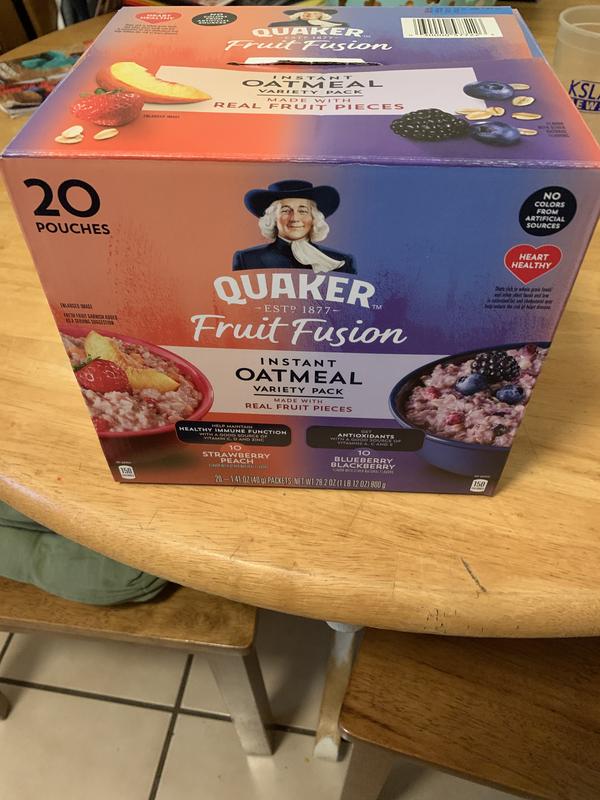 Quaker Fruit Fusion Instant Oatmeal, Variety Pack 20