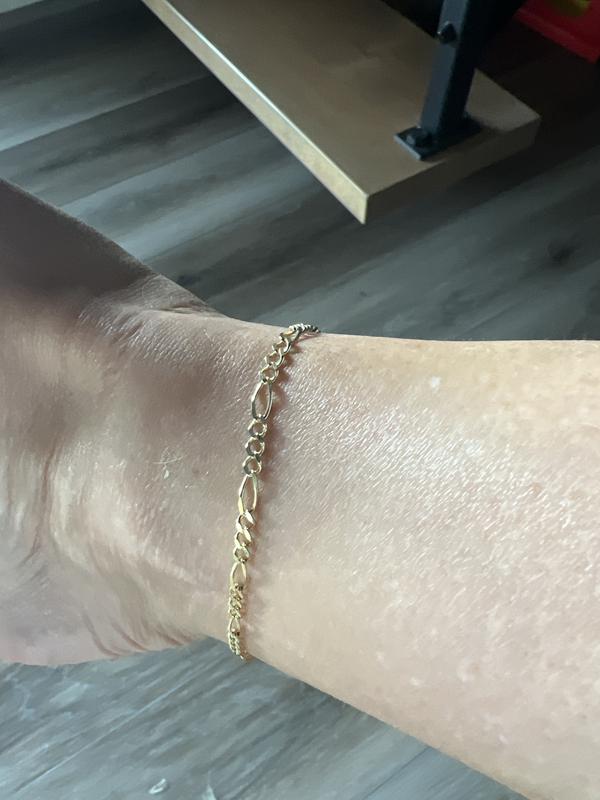 Figaro anklet 14k yellow on sale gold