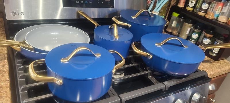 Caraway cookware dupe. This sams club ceramic cookware set is the perf