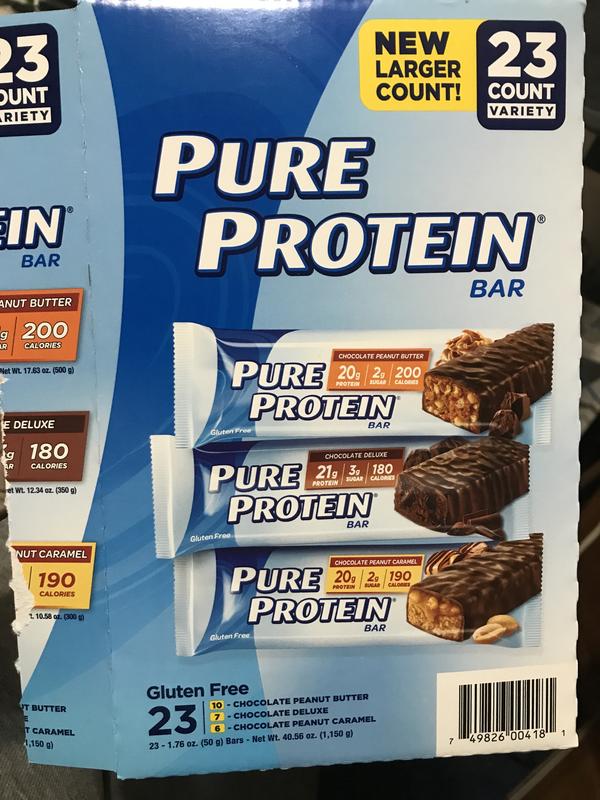 Pure Protein Bars Gluten Free, Chocolate Variety Pack (23 ct.)