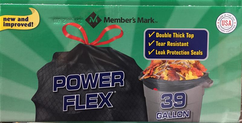 Member's Mark 39 Gallon Power Flex Drawstring 90 Count