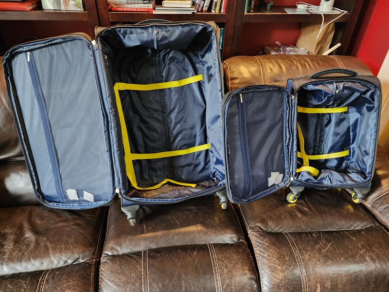 Nautica Emry 2pc Softside Luggage Set, Navy Yellow
