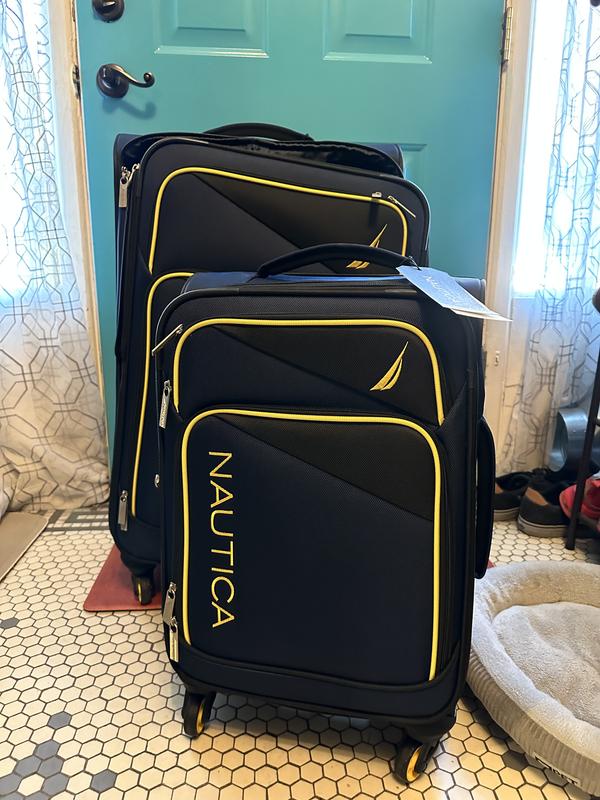 Nautica Emry 2pc Softside Luggage Set, Navy Yellow