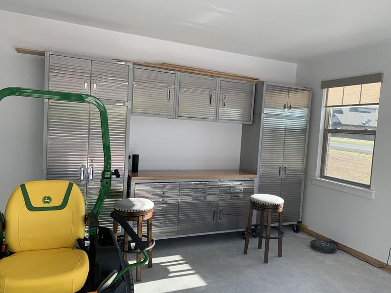 Seville Classics UltraHD 7-Piece Steel Garage Cabinet Storage Set With  Pegboard Workbench, 10 Feet Wide - Sam's Club