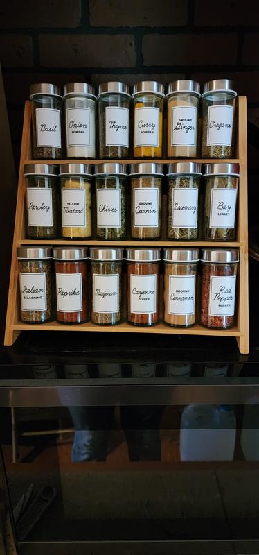 Grey Wash 18-Jar Spice Rack with Stainless Caps + Reviews