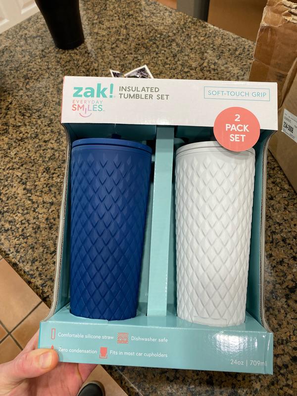 Zak Designs Cora 24 oz. Insulated Tumbler with Straw, 2 Pack