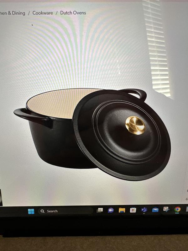 Tramontina Enameled Cast Iron 7-Quart Covered Round Dutch Oven, Peacock 