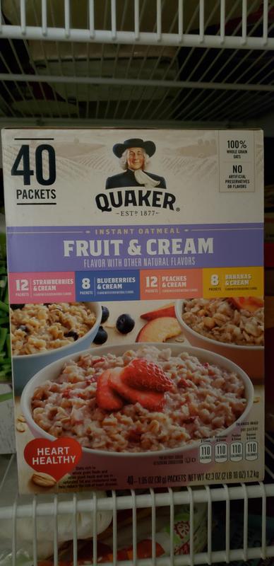 Quaker Instant Oatmeal Fruit & Cream, Variety Pack (42.3 oz., 40 pk.) -  Sam's Club