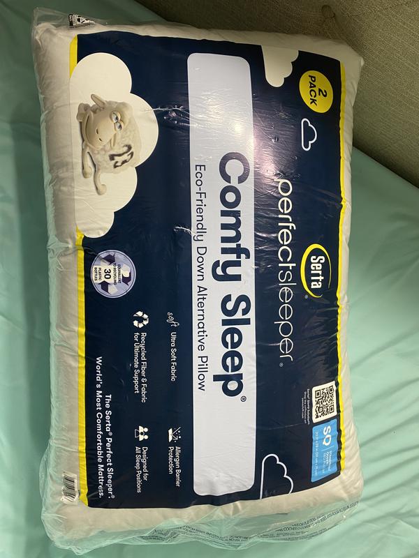 Serta Perfect Sleeper Comfy Sleep Eco-Friendly Bed Pillow, 2 Pack (Assorted  Sizes)